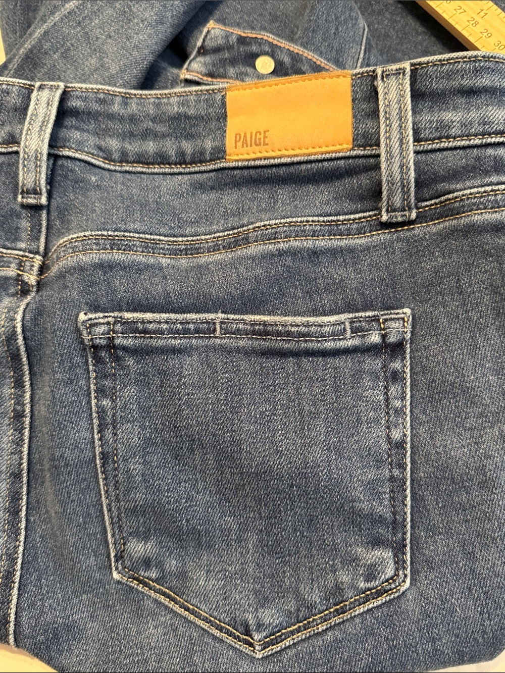 Paige High Rise Laurel Canyon Bootcut Jean Medium Wash Zane Size 27 - Picture 15 of 16